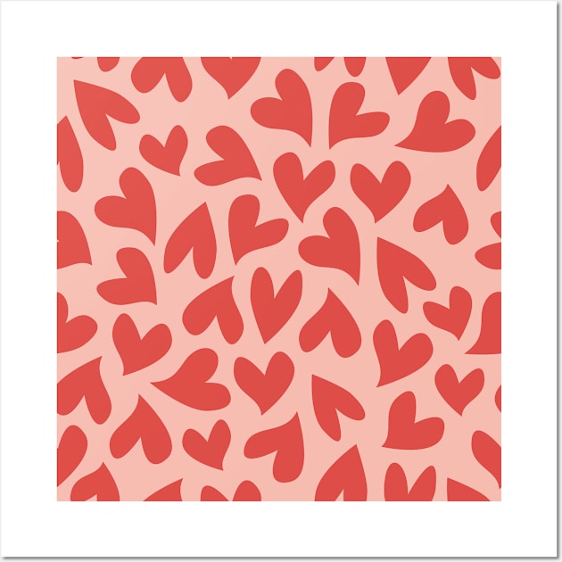 Seamless red hearts pattern Wall Art by kallyfactory